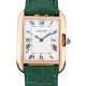 Cartier Tank Anglaise 30mm White Dial Gold Case Green Leather Bracelet