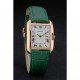 Cartier Tank Anglaise 30mm White Dial Gold Case Green Leather Bracelet