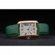 Cartier Tank Anglaise 30mm White Dial Gold Case Green Leather Bracelet