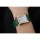 Cartier Tank Anglaise 30mm White Dial Gold Case Green Leather Bracelet