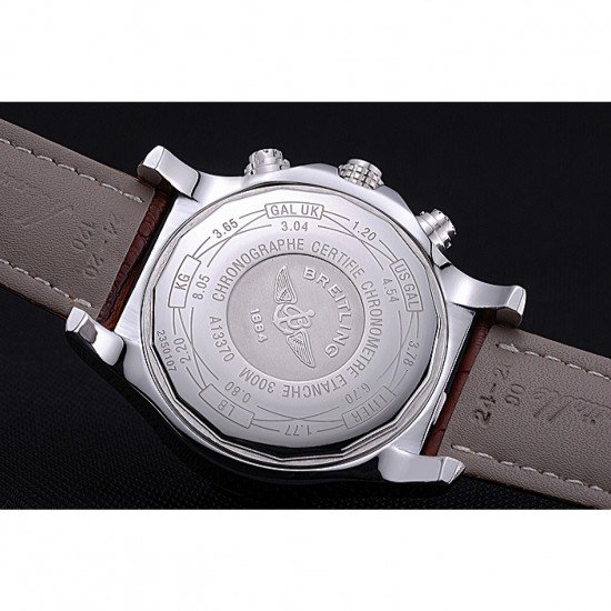 Breitling Chronomat Evolution White Dial Brown Leather Bracelet 622517