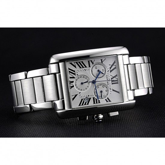 Cartier Tank MC White Dial Stainless Steel Case And Bracelet 622697