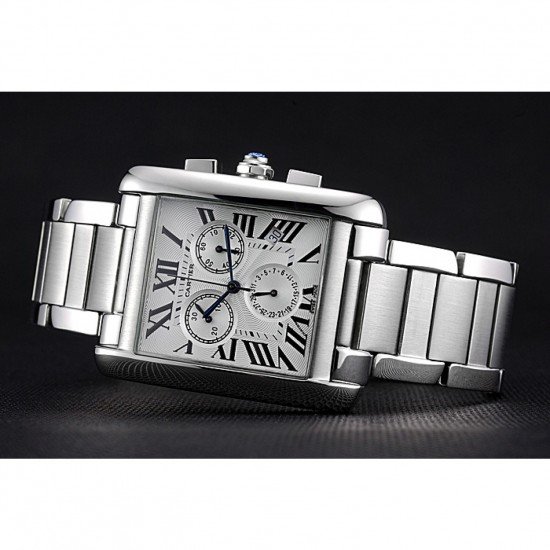 Cartier Tank MC White Dial Stainless Steel Case And Bracelet 622697