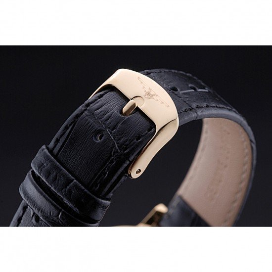 Longines La Grande Classique Round White Dial Gold Case Black Leather Band 622382
