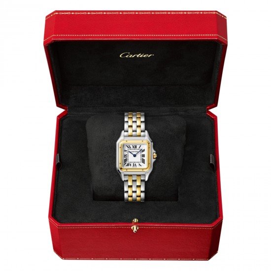 Swiss Panthère de Cartier watch, Medium model, yellow gold and steel