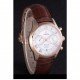 Omega DeVille Rose Gold Bezel with White Dial and Brown Leather Strap 621570