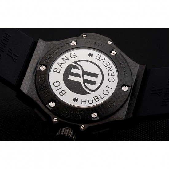 Hublot Big Bang Carbon Dial With Red Markings Carbon Case And Bezel Black Rubber Strap 622775
