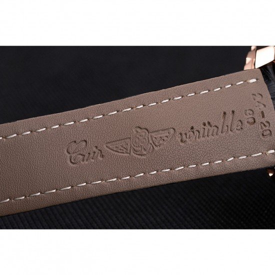 Breitling For Bentley Mulliner Tourbillon Black Dial Rose Gold Case Black Leather Strap