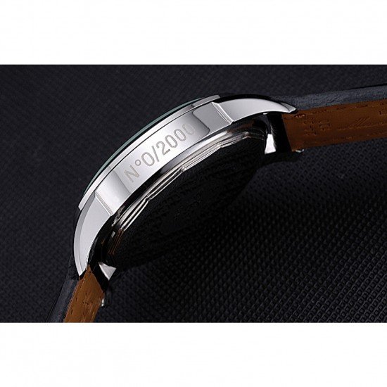 Breitling Transocean Chronograph Unitime Black Dial Stainless Steel Case Black Leather Bracelet 622242