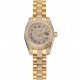 Swiss Rolex DayJust Diamond Pave Dial Gold Diamond Bracelet 1453955