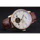 Vacheron Constantin Tourbillion Power Reserve White Dial Gold Case Brown Leather Bracelet 1454274