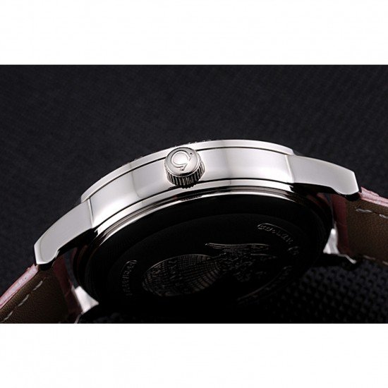 Omega DeVille Prestige Co-Axial Diamond Silver Case Mother-Of-Pearl Dial Pink Leather Strap