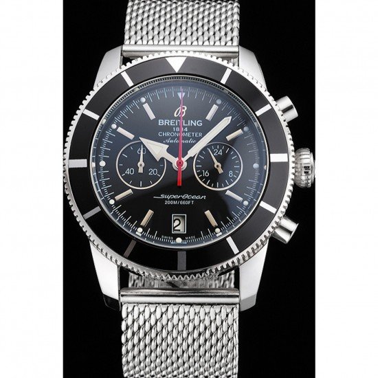 Breitling Superocean Heritage Chronographe 44 Black Dial And Bezel Stainless Steel Case And Bracelet