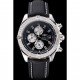 Breitling Chronomat 13 Stainless Steel Case Black Dial Black Leather Bracelet 622237