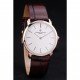 Vacheron Constantin Patrimony White Dial Rose Gold Case Rich Maroon Leather Bracelet