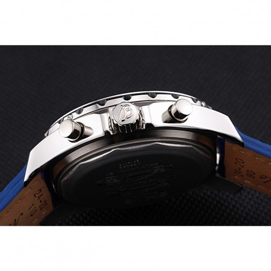 Breitling Bentley Mulliner Tourbillon Blue Dial Stainless Steel Case Blue Leather Strap 622726