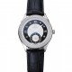 Omega DeVille Prestige Black Dial Silver Diamond Case Black Leather Bracelet 1454120