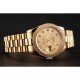 Swiss Rolex Datejust Champagne Dial Diamond Bezel Gold Bracelet 1454097