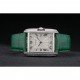 Cartier Tank Anglaise 36mm White Dial Diamonds Steel Case Green Leather Bracelet