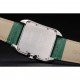 Cartier Tank Anglaise 36mm White Dial Diamonds Steel Case Green Leather Bracelet