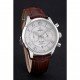 Omega DeVille Silver Bezel with White Dial and Brown Leather Strap 621566