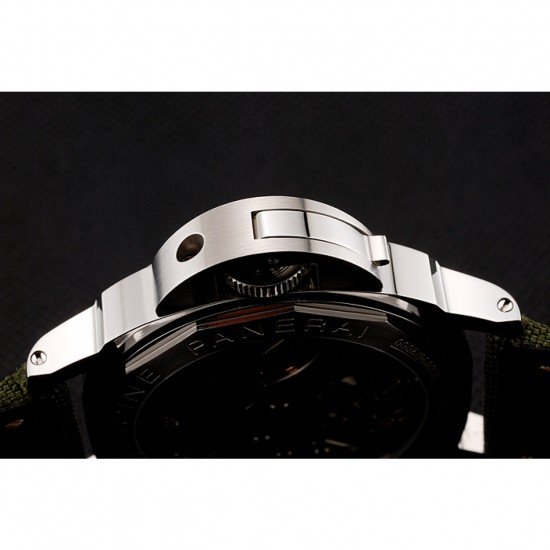 Panerai Luminor Base Logo Acciaio Black Dial Green Bracelet 1454013