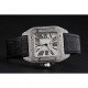 Swiss Cartier Santos Dumont Diamond Case White Dial Roman Numerals Black Leather Bracelet 622652