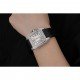 Swiss Cartier Santos Dumont Diamond Case White Dial Roman Numerals Black Leather Bracelet 622652
