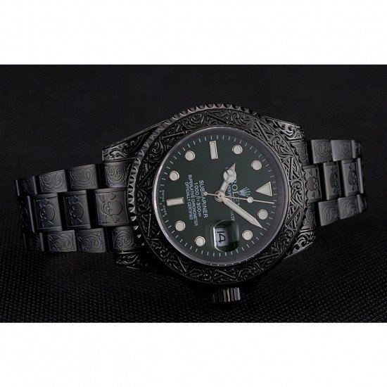 Rolex Submariner Skull Limited Edition Green Dial All Black Case And Bracelet 1454076