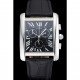 Cartier Tank MC Black Dial Stainless Steel Case Black Leather Bracelet 622690