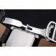 Cartier Tank MC Black Dial Stainless Steel Case Black Leather Bracelet 622690