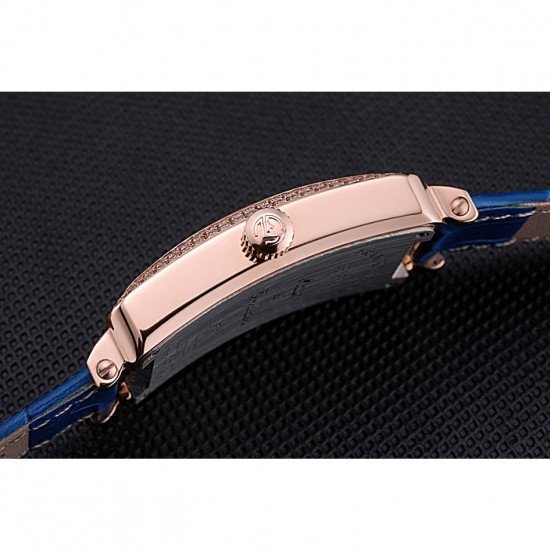 Franck Muller Long Island Classic White Dial Diamonds Case Blue Leather Band 622376