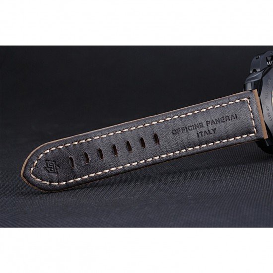 Panerai Luminor GMT Ion Plated Stainless Steel Bezel Khaki Leather Bracelet 622315