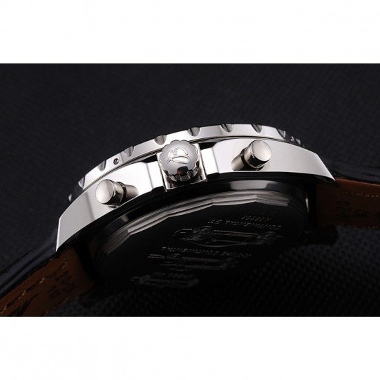 Swiss Breitling Bentley Black Croco Leather Bracelet Black Dial 80286