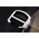 Cartier Ronde Black Dial Diamond Bezel Stainless Steel Case Black Leather Strap