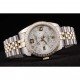 Rolex DateJust Brushed Stainless Steel Case Silver Flowers Dial Diamonds Plated