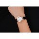 Omega Ladies Watch White Dial Gold Case Black Leather Strap 622820
