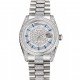Swiss Rolex Day Date Diamond Pave Dial And Bezel And Stainless Steel Bracelet