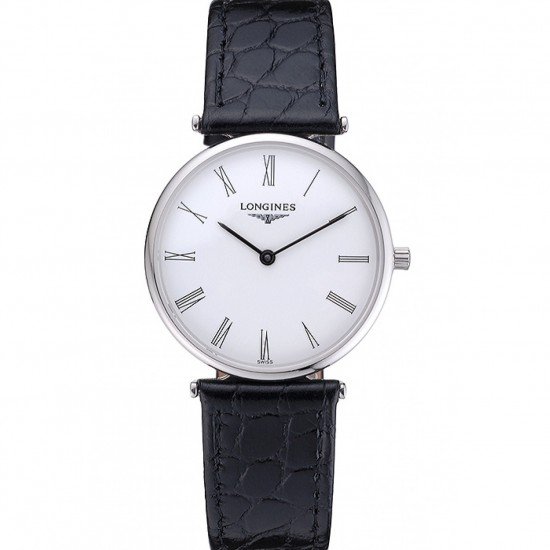 Longines La Grande Classique White Dial Black Leather Band Homme 622127