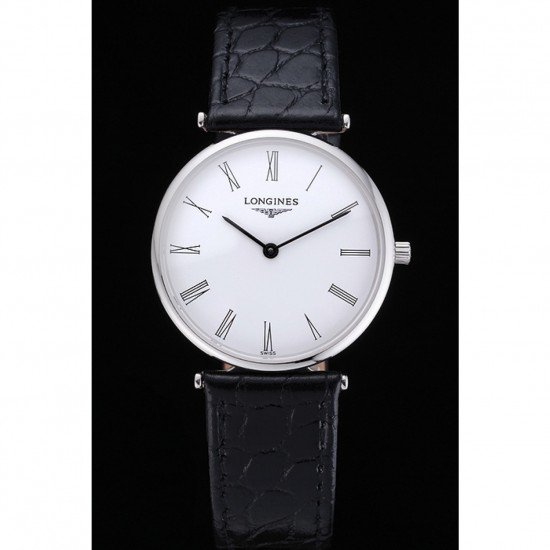 Longines La Grande Classique White Dial Black Leather Band Homme 622127