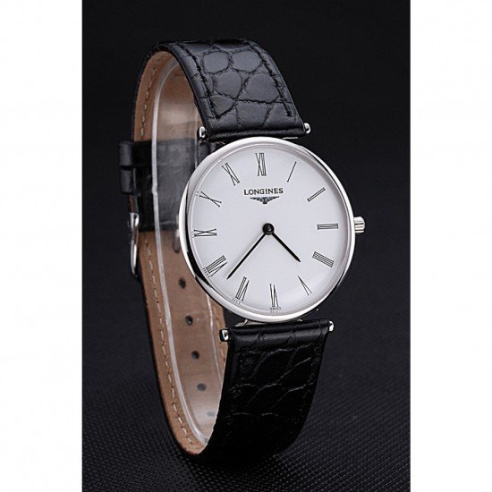 Longines La Grande Classique White Dial Black Leather Band Homme 622127