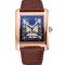 Cartier Tank Black Dial Rose Gold Case Brown Leather Strap 622765