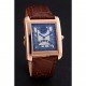 Cartier Tank Black Dial Rose Gold Case Brown Leather Strap 622765