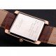 Cartier Tank Black Dial Rose Gold Case Brown Leather Strap 622765