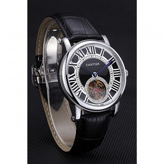 Cartier Rotonde Flying Tourbillon Black Dial 621955