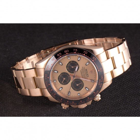 Rolex Daytona Ion Plated Tachymeter Rose Gold Strap Rose Gold Dial 80244