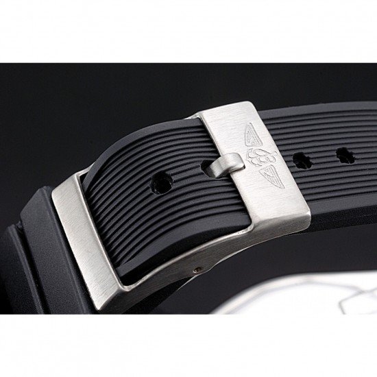 Breitling Chronomat White Dial Rose Gold Bezel And Subdials Stainless Steel Case Black Rubber Strap