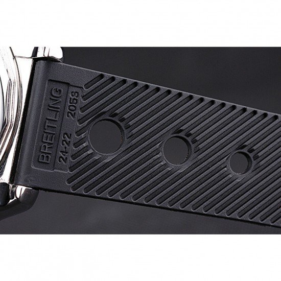 Breitling Chronomat White Dial Rose Gold Bezel And Subdials Stainless Steel Case Black Rubber Strap