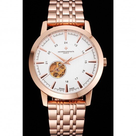 Vacheron Constantin Tourbillon White Dial Rose Gold Case And Bracelet