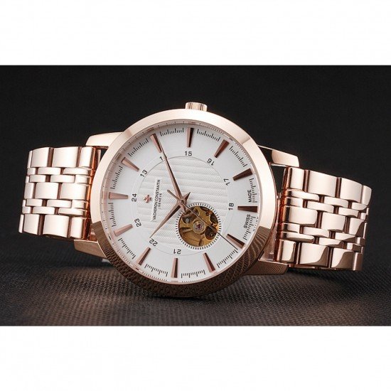 Vacheron Constantin Tourbillon White Dial Rose Gold Case And Bracelet